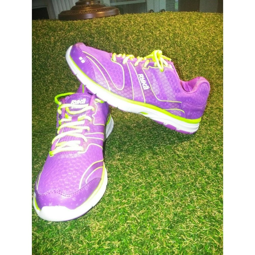 Womens Ryka shoes size 8 purple & neon yellow